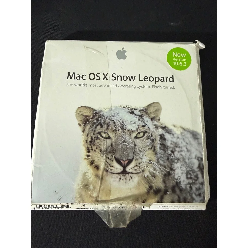 Apple Mac OS X Snow Leopard 10.6.3 OS White Fair Retail Box Software DVD 2009